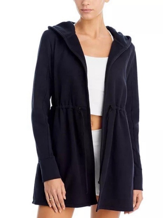 Beyond Yoga Tops - Beyond Yoga On the Go Open Front Hooded
Sweatshirt Jacket Black Size Small